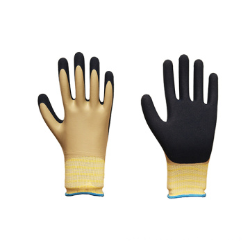 Latex Series Black Gold Polyester Sand Latex Gloves